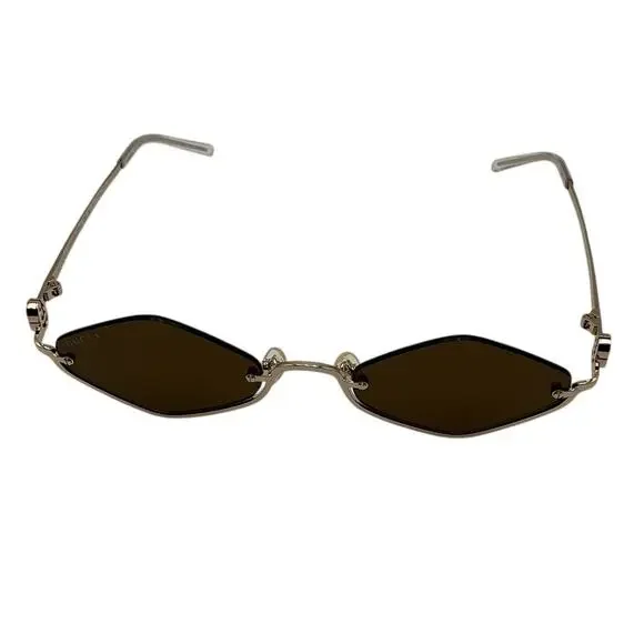 Gucci Geometric Gold Gg Upside Down Sunglasses - Picture 4 of 4